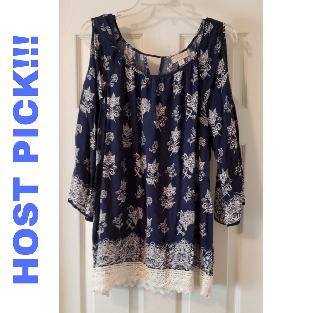 Cold Shoulder Tunic Blouse